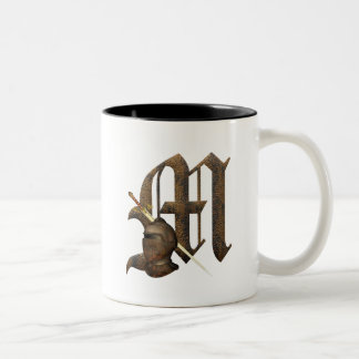 Rusty Knights Initial M Two-Tone Coffee Mug