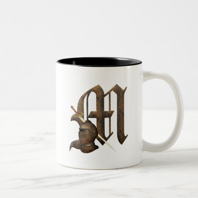 Rusty Knights Initial M Two-Tone Coffee Mug (Right)