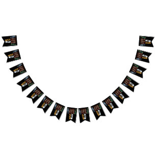 rusty license plate 50th birthday bunting flags