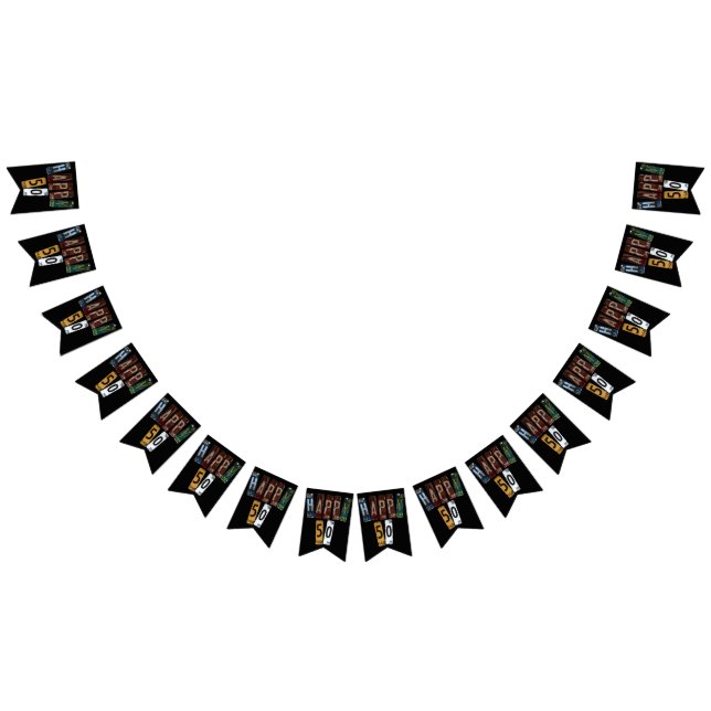 rusty license plate 50th birthday bunting flags (All)