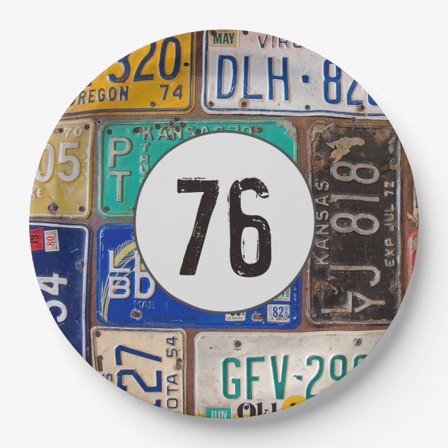 Rusty License Plates 76th Birthday (Front)