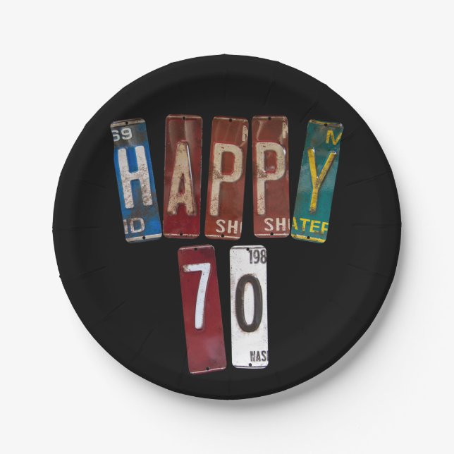 rusty license plates for 70th birthday (Front)