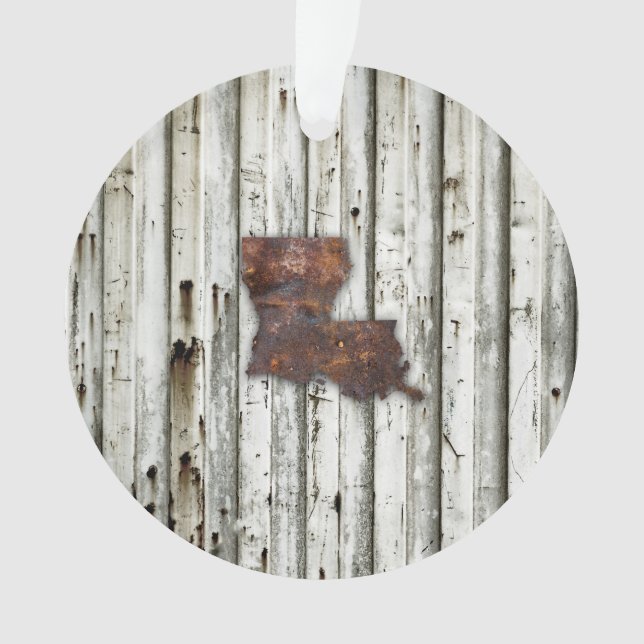 Rusty Louisiana Shape Ornament (Front)