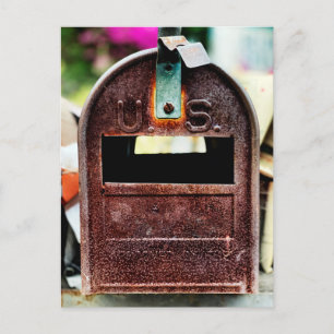 Rusty Mailbox Portrait  Postcard