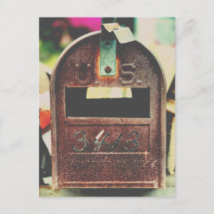 Rusty Mailbox Portrait  Postcard