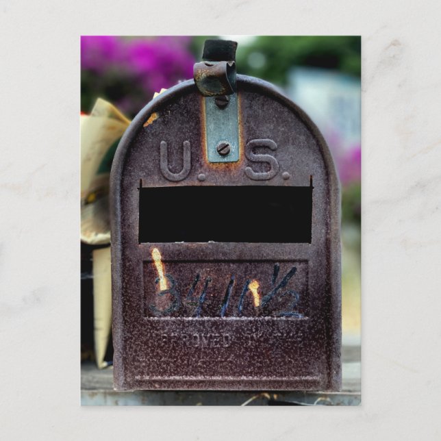 Rusty Mailbox Portrait Postcard (Front)