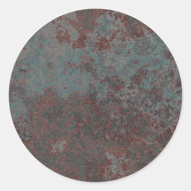 Rusty metal design classic round sticker (Front)