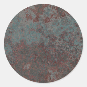 Rusty metal design classic round sticker