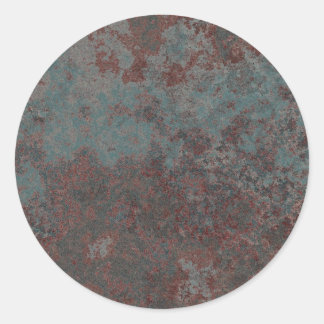Rusty metal design classic round sticker