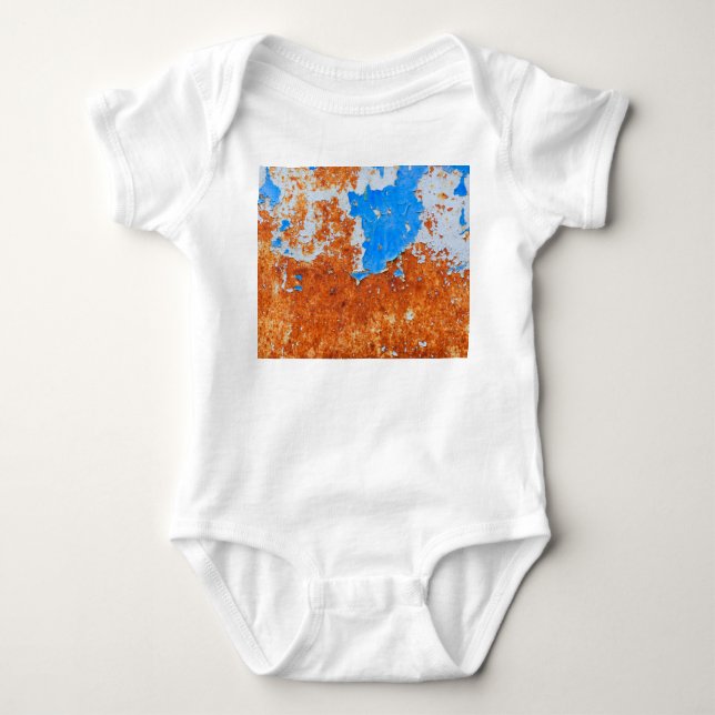 Rusty Metal: Grunge Textures Pattern Baby Bodysuit (Front)