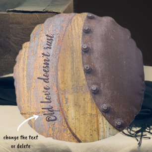 Rusty metal object round pillow
