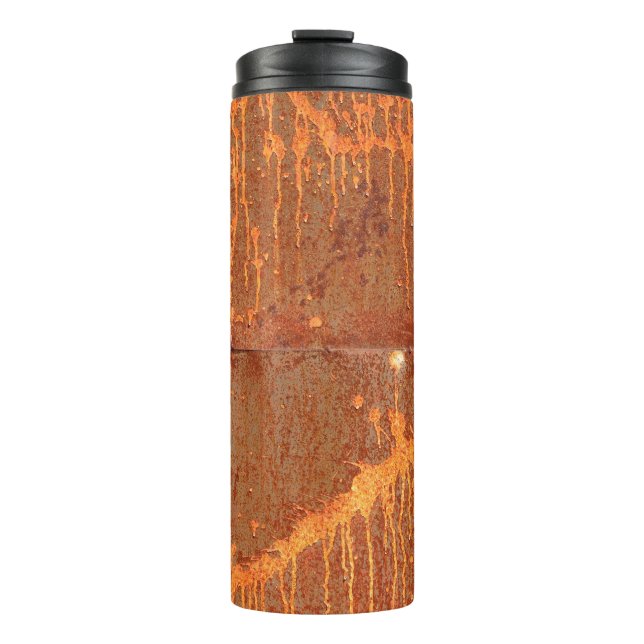 rusty metal panel texture background thermal tumbler (Front)