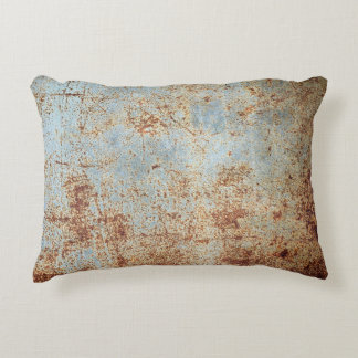 Rusty metal panel, textured background accent pillow