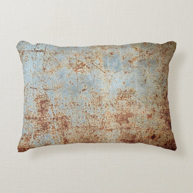 Rusty metal panel, textured background accent pillow (Front)