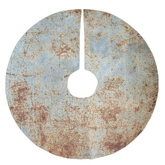 Rusty metal panel, textured background brushed polyester tree skirt
