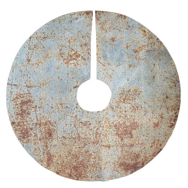 Rusty metal panel, textured background brushed polyester tree skirt (Front)