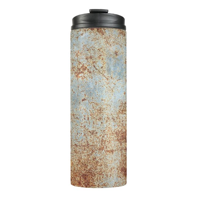 Rusty metal panel, textured background thermal tumbler (Front)