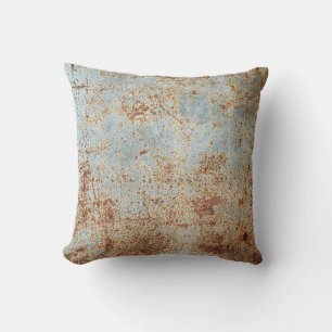 Rusty metal panel, textured background throw pillow