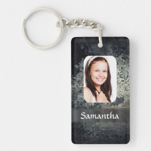 Rusty metal photo template keychain