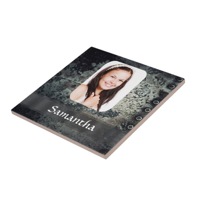Rusty metal photo template tile (Side)