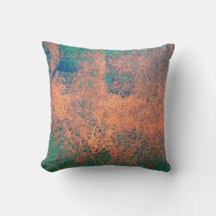 Rusty metal plate background texture. Steel plate Throw Pillow
