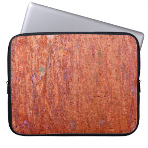 Rusty metal plate etched by corrosionabstract, age laptop sleeve