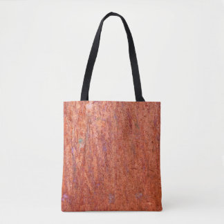 Rusty metal plate etched by corrosionabstract, age tote bag