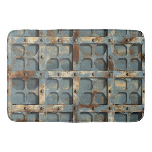 Rusty Metal Shower Curtain Bath Mat