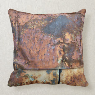 Rusty Metal Siding Old Industrial Building Throw Pillow