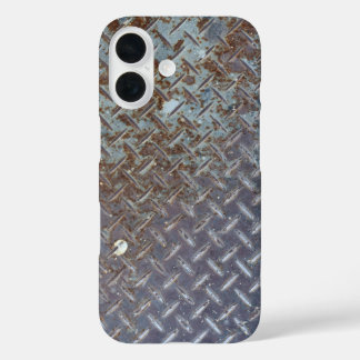 Rusty Metal Style Diamond Plate iPhone 16 Case