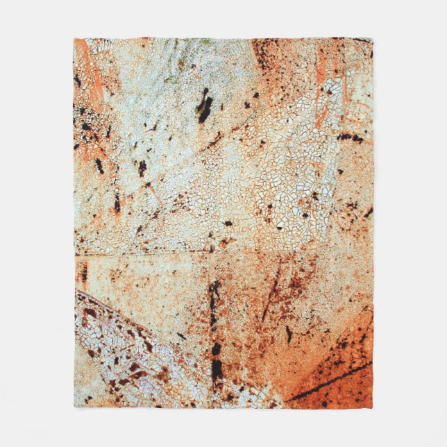 Rusty metal surfaceabstract, aging, home decor, bu fleece blanket (Front)