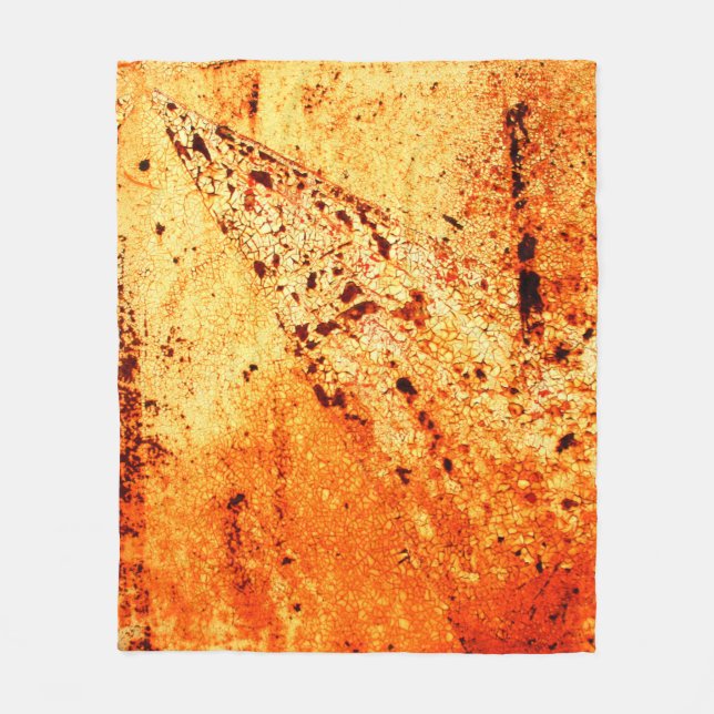 Rusty metal surfaceabstract, aging, home decor, bu fleece blanket (Front)