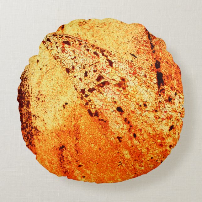 Rusty metal surfaceabstract, aging, home decor, bu round pillow (Front)