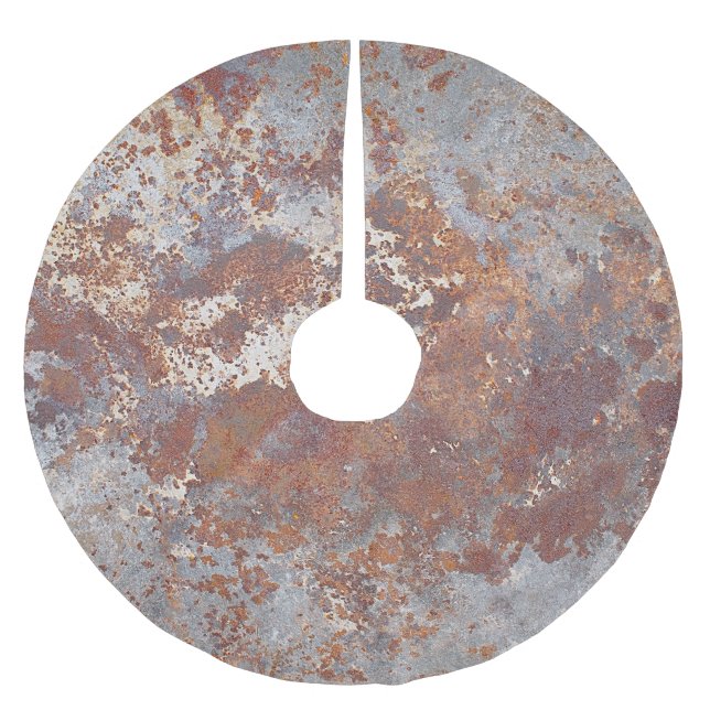 Rusty Metal Texture Background Brushed Polyester Tree Skirt (Front)