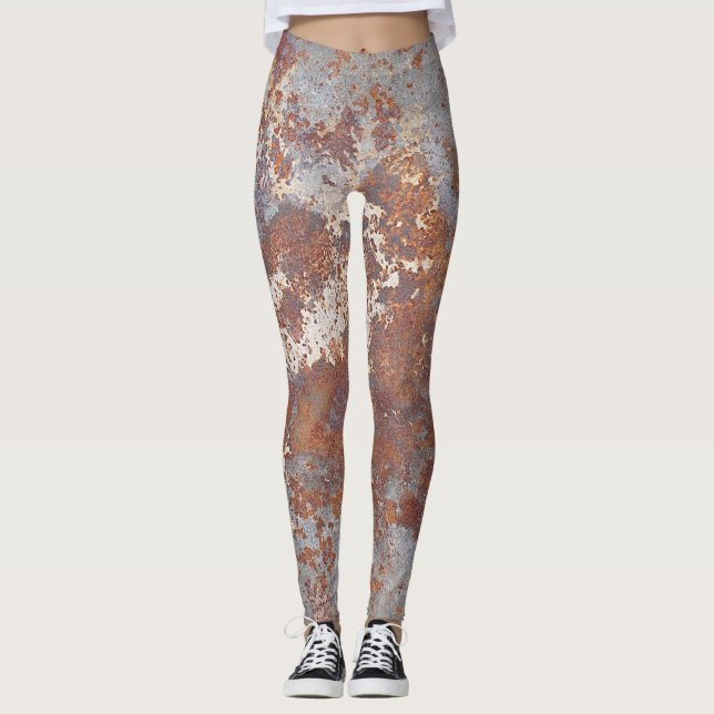 Rusty Metal Texture Background Leggings (Front)