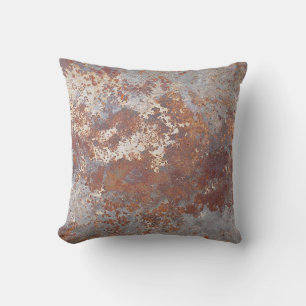 Rusty Metal Texture Background Throw Pillow