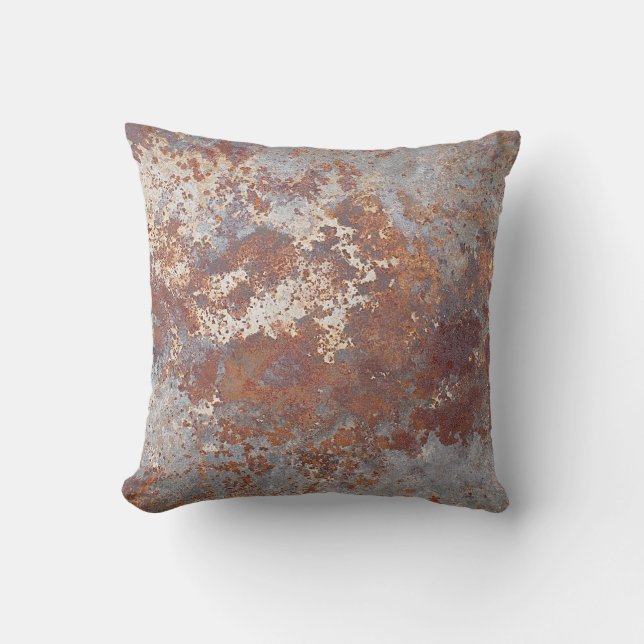 Rusty Metal Texture Background Throw Pillow (Front)