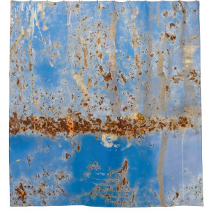 Rusty metal texture, blue scratchy decor.