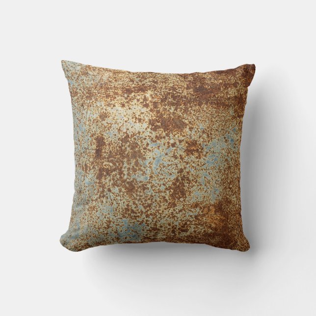 Rusty Metal: Textured Panel Background. Throw Pillow (Front)
