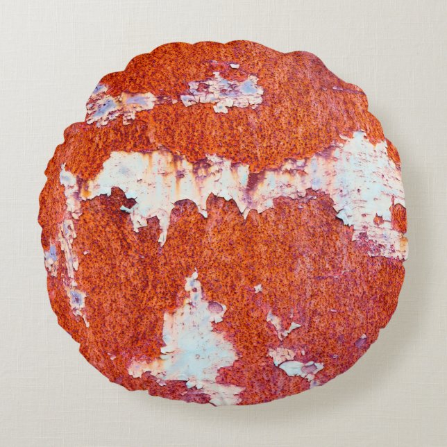 Rusty metal texturegrunge, textured, abstract, age round pillow (Front)