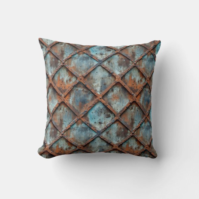 Rusty Metal Throw Pillow (Front)