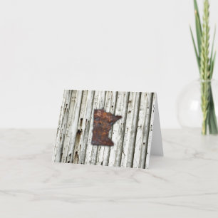 Rusty Minnesota Shape Thank You Card