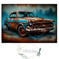 Rusty old car post-apocallyptic Tissue paper