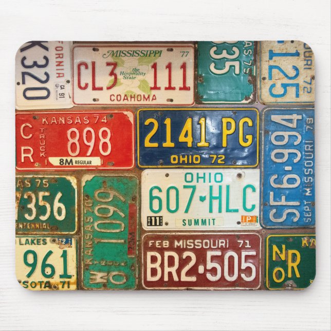 rusty old license plates mouse pad (Front)