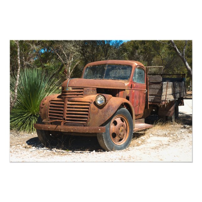 Rusty old truck abandoned in outback Australia. Photo Print (Front)