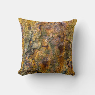 Rusty orange abstract texture throw pillow