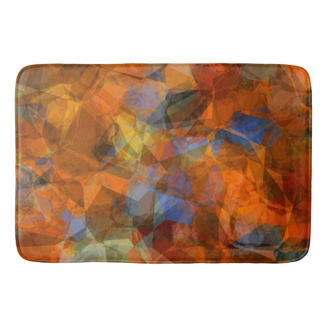 Rusty Orange Modern Abstract Design Bath Mat (Front)