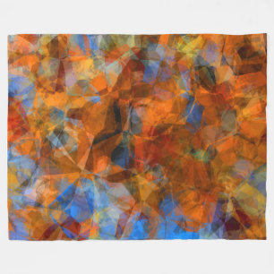 Rusty Orange Modern Abstract Design Fleece Blanket