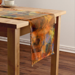 Rusty Orange Modern Abstract Design Medium Table Runner