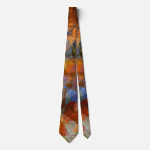Rusty Orange Modern Abstract Design Tie